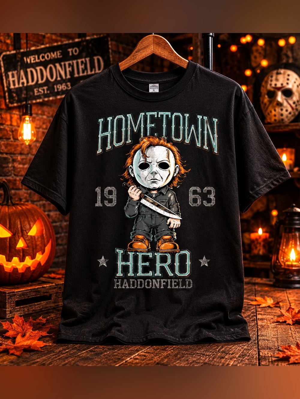 Michael Myers Hometown Hero Halloween Horror Graphic Tee XL